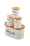 Hermia Juego de Cajas de Almacenamiento Blanco con Tapas de Madera